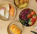 Salatskål, Catersource, rund, 750ml, Ø148mmx61mm, brun, kraft med PE.webp