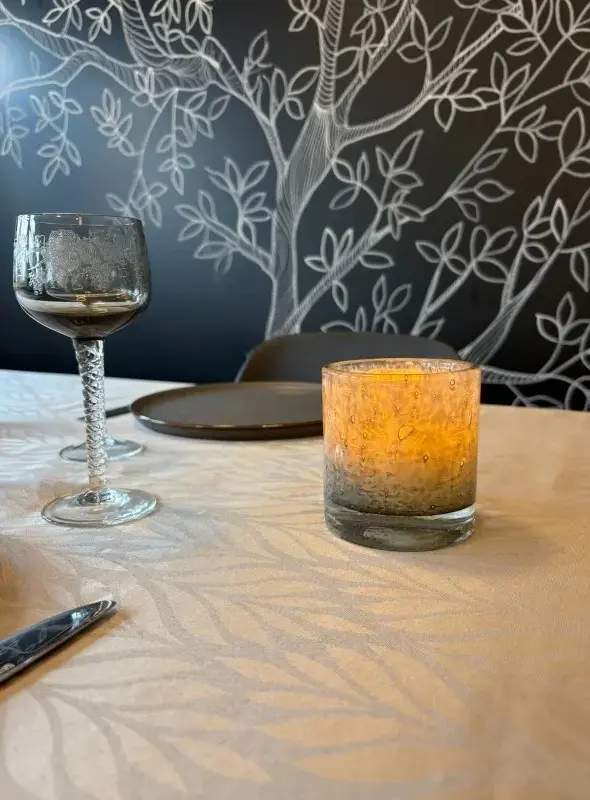 MANI glasstager og LED fyrfadslys, grå.webp