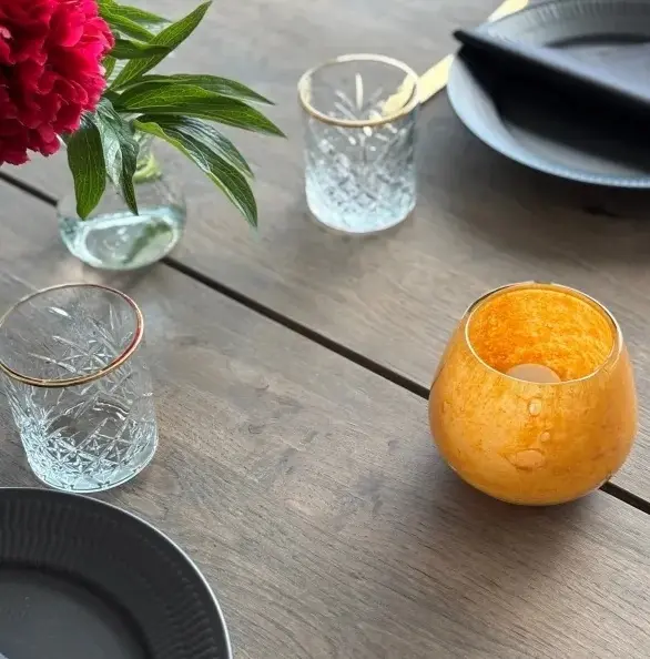 LUNA orange glasstager & LED lys med hvidt+farvet lys.webp