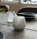 LUNA grå glasstager & LED lys med farvet lys.webp