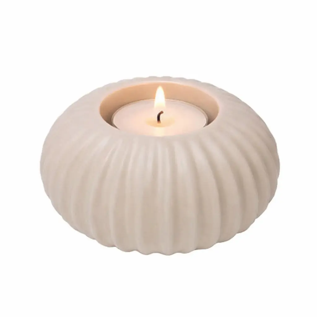 Fyrfadslysholder creme farvet Ø10 cm.webp