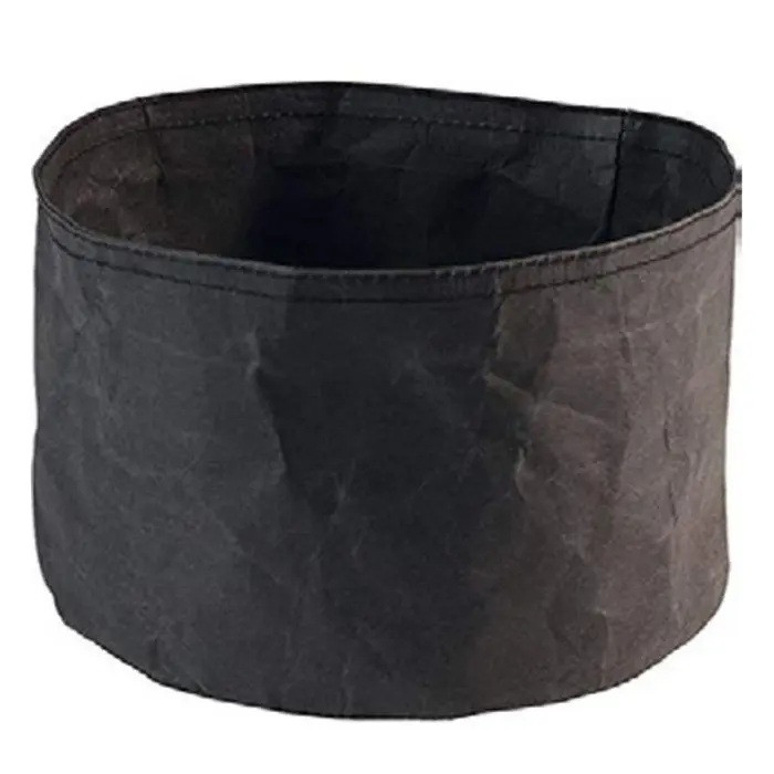 Brødkurv, Ø20x13cm, kraftig, foldbar, papirspose, læderlook.webp