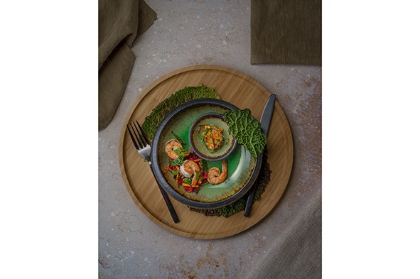 Lav serveringsskål, 330ml, Ø15,5x4cm, mørk/grøn, FERVIDO, (3 stk.)