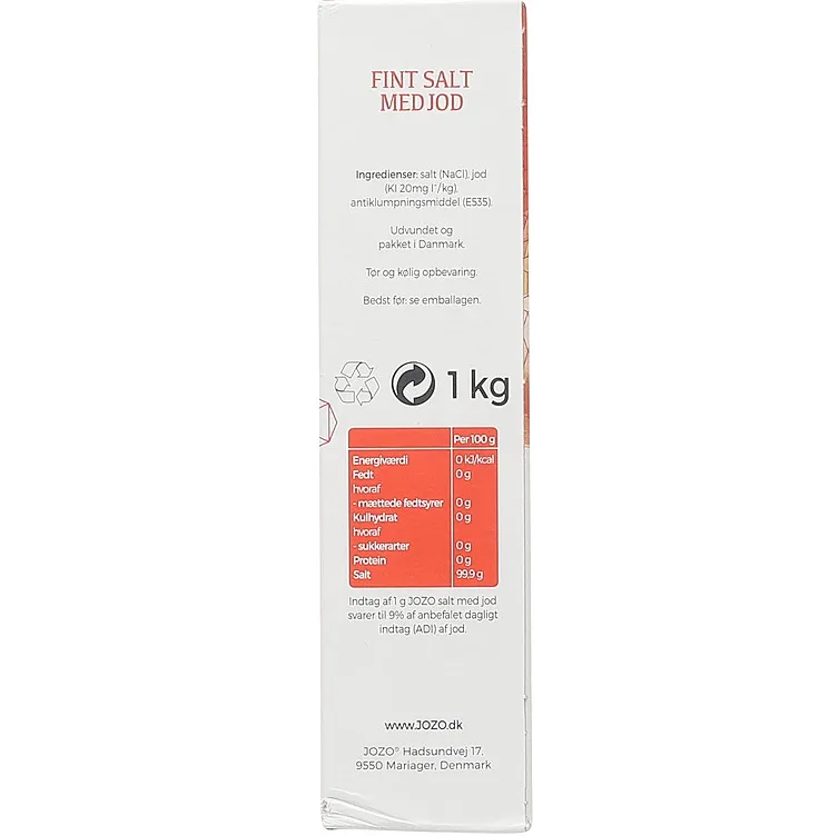 Fint bordsalt med jod, 1 kg, JOZO.webp