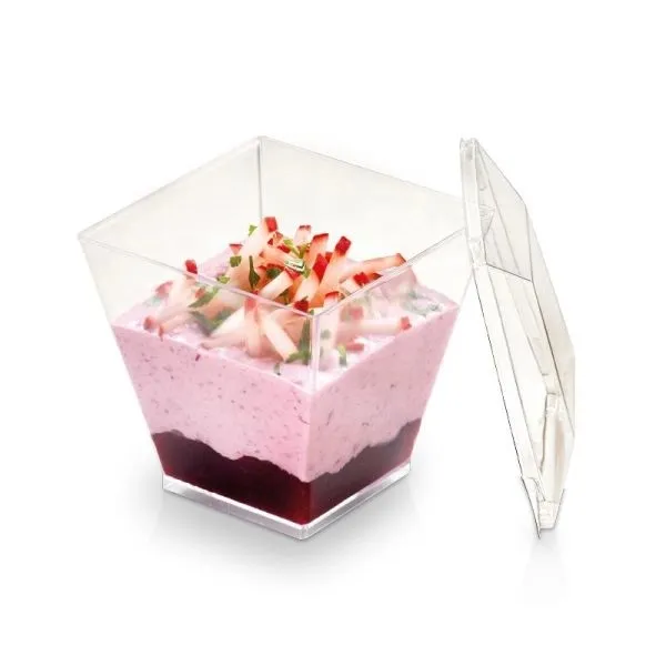 Dessertbæger, PLA, 220ml, 72x72x72mm - KOVA, glasklar.webp