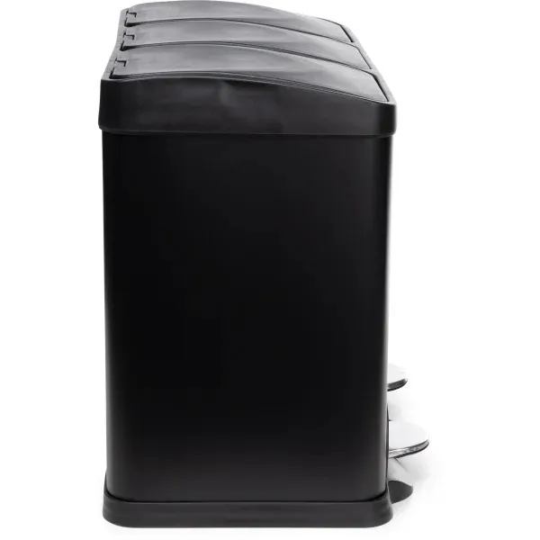 Atlantic affaldssystem 3x15 L, Pedallåg, Sort.webp