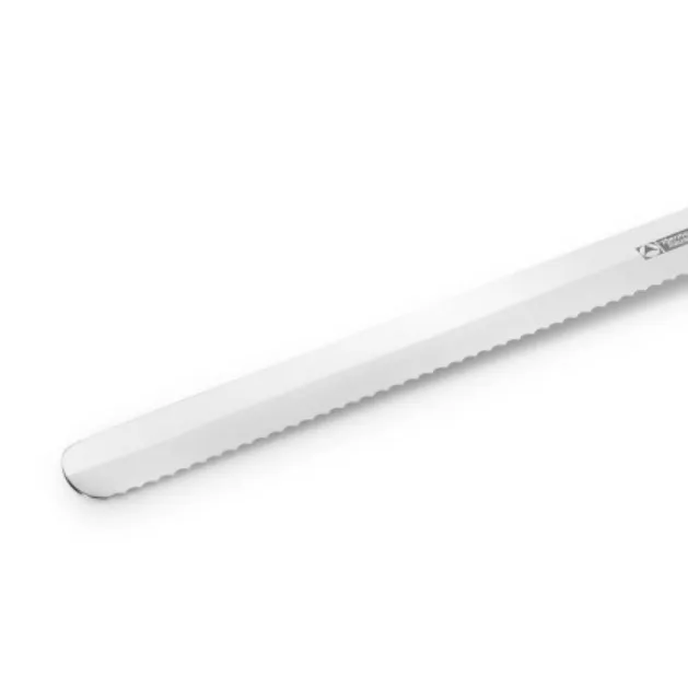 Bagerkniv, 31 cm, rustfrit stål, flad og bølget klinge på begge sider.webp