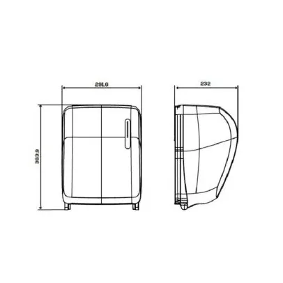 Autocut papirdispenser - GS-Basic - Tegning.webp