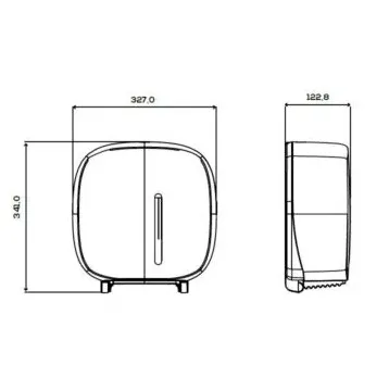 Papirdispenser til Medi Jumbo toiletpapir - GS-Basic - Tegning.webp