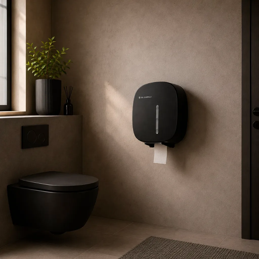Papirdispenser til Mini Jumbo toiletpapir, sort - GS-Basic.webp
