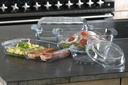 Ovnfad, 34,5x21x5,1cm, op til 500grader, opdelt i rum,  borosilikatglas, (6 stk.)