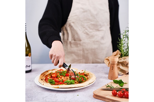 Pizzahjul, rustfri stål, sort, (1 stk.)