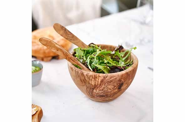 Salatbestik i træ, 30cm, oliventræ, (1 stk.)