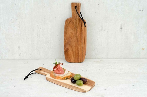 Serveringsbræt i træ, bambus, 21x7,5x1cm, (1 sæt á 2 stk.)