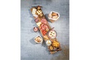Serveringsfad i træ, 95x20x4cm, med fod, træ, brun, (5 stk.)