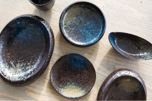 Serveringsskål, 90ml, Ø16x8x5cm, oval, stentøj, sort, YORU, (6 stk.)