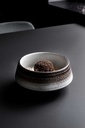 Skål på fod, hvid/natur-farvet, Ø8,5-10,5x4,8cm, stentøj, SPLENDIDO, (12 stk.)