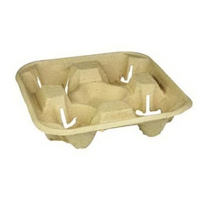 [10797] Kopholder, 21,5x21,5x4,2cm, t/ 4 bægre, grå, pap, ubleget, (260 stk.)