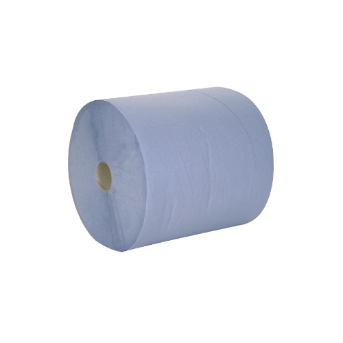 [17500] Værkstedsrulle, neutral, 2-lags, 360m x 36cm, Ø27cm, blå, 100% nyfiber, (2 stk.)