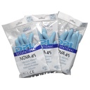 Latexhandske, M, blå, indvendig velourisering, DPL Nova 45, (12 par).