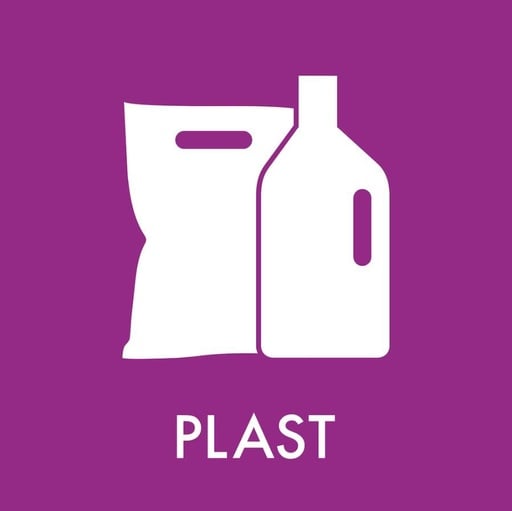 [11037] Piktogram til plast, 12x12cm, lilla, folie, selvklæbende, (1 stk.)