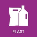 Piktogram til plast, 12x12cm, lilla, folie, selvklæbende, (1 stk.)