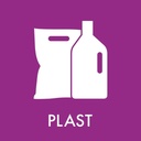 Piktogram til plast, 12x12cm, lilla, folie, selvklæbende, (1 stk.)