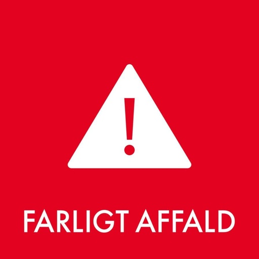 Piktogram til farligt affald, 12x12cm, rød, folie,  selvklæbende, (1 stk.)