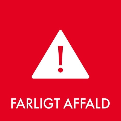 [11041] Piktogram til farligt affald, 12x12cm, rød, folie,  selvklæbende, (1 stk.)