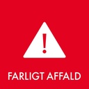 Piktogram til farligt affald, 12x12cm, rød, folie,  selvklæbende, (1 stk.)