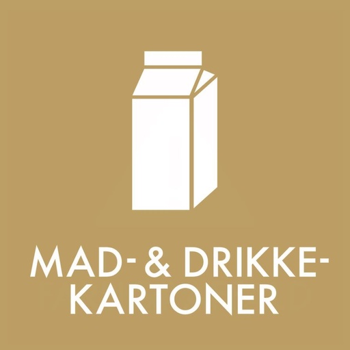 Piktogram til mad- og drikkekartoner, 12x12cm, brun, folie, selvklæbende, (1 stk.)