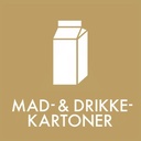 Piktogram til mad- og drikkekartoner, 12x12cm, brun, folie, selvklæbende, (1 stk.)