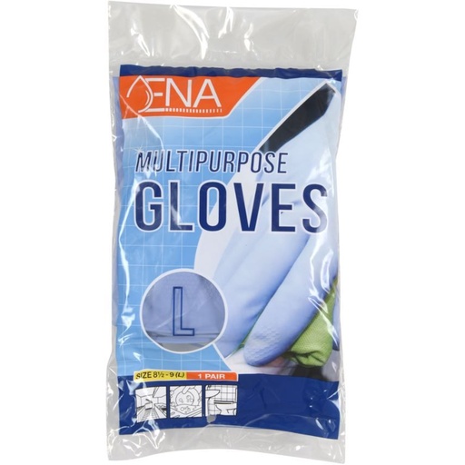 [11051] Latexhandske, L, blå, pudderfri, med velour, anatomisk formet, ENA, (12 par.)