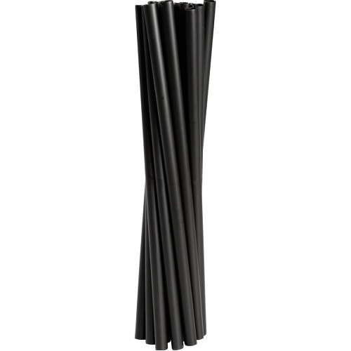 Flergangssugerør af plast, 19cm, Ø6mm, sort, PP, (250 stk.)