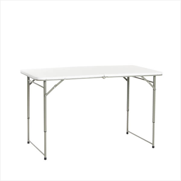 Markedsbord, salgsbord, sammenklappeligt, 60x122 cm, hvid med gråt stel, (4 stk.)