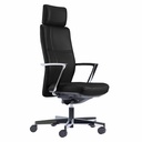 Ergonomisk kontorstol med nakkestøtte, med justerbar lændestøtte, med armlæn, sort, Sonoma, (1 stk.)