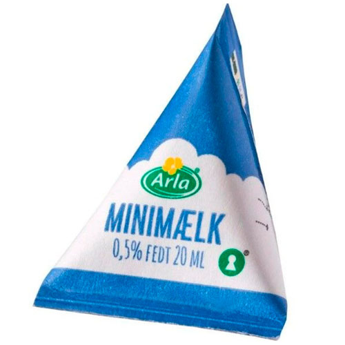 Mælkebrikker, Arla Minimælk, 20 ml, 0,5%, (100 stk.)