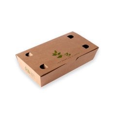 [10791] Take away boks, nr. 2, m. vedhæftet låg, 14,5x8,1x5,3cm, brun, papir, (300 stk.)
