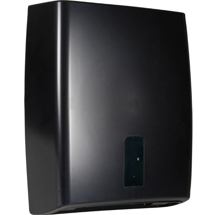 Papirdispenser t/ alle typer håndklædeark, Classic Recycled, Midi, 12,5x31x39cm, sort, plast, (1 stk.)