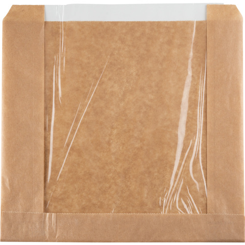 [19039] Brødpose med rude, 215x210mm, brun, med PE rude 140mm, (1000 stk.)