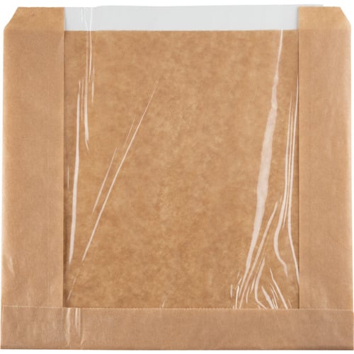 [19039] Rudepose, 215x210mm, brun, papir, med PE rude 140mm, (1000 stk.)