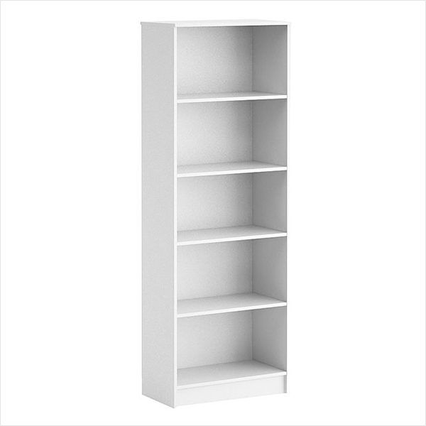 [19050] Kontorreol med 5 rum, 37x69,5x196,6cm, EPF ECO, flere farver, (1 stk.) (Hvid)