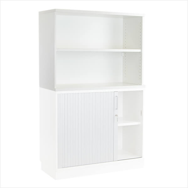 [19054] Overreol til jalousiskab, 2 rum, 42,5x100x76cm, flytbar hylde, EP Xtra, flere farver, (1 stk.) (Hvid)