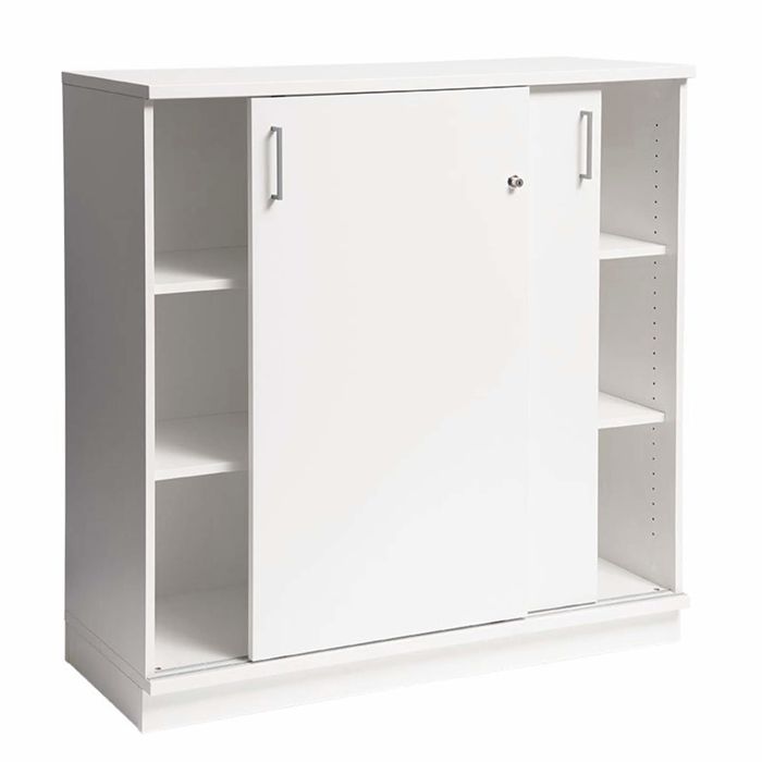 [19201] Skydedørsskab med lås, 2x3 rum, 42,5x120x120cm, EP Xtra, flere farver, (1 stk.) (Hvid)