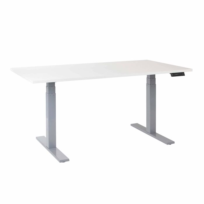 [19317] Hæve sænkebord, 80x160cm, 3-leddet elektrisk, EP 6000, memory funktion, flere farver, (1 stk.) (Hvid)