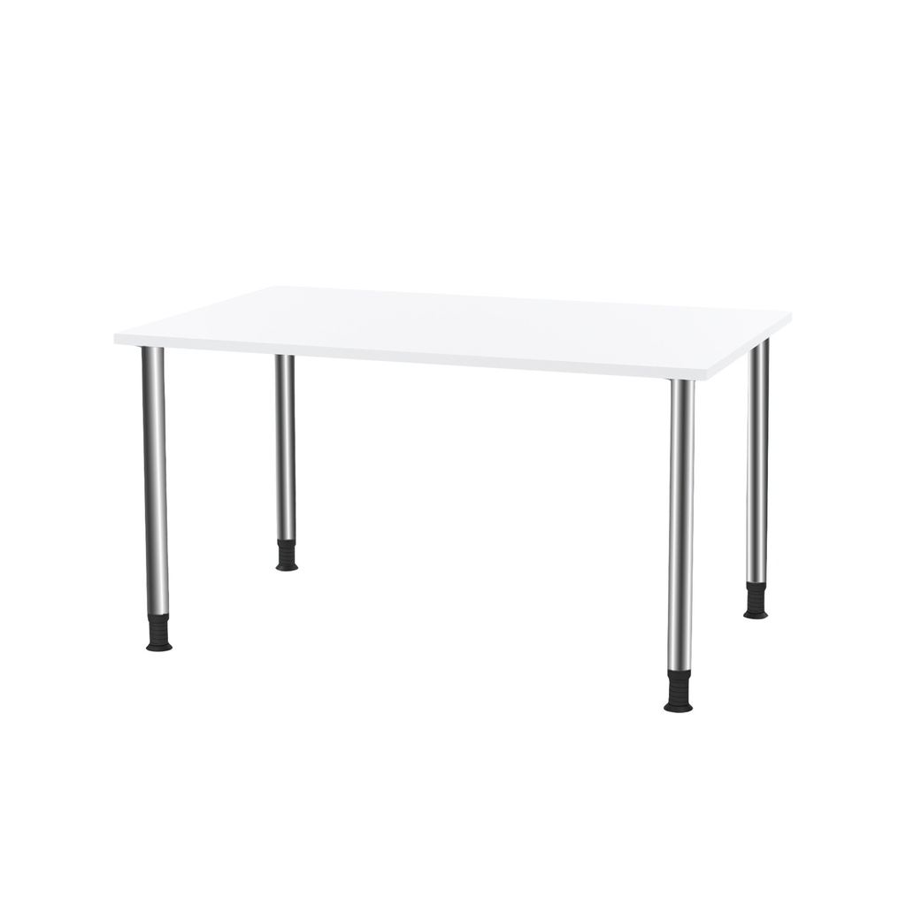 [19354] Kantinebord, 130x80cm, Oporto Futura, blank stel, flere farver, (1 stk.) (Hvid)