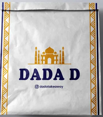 Dada D papirspose, 25x15x34cm, hvid, 2 farver, (400 stk.)