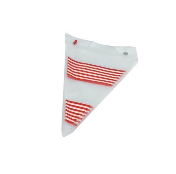 [19473] Spidspose, 20x31+4cm, Rød/Hvid, stribet, (1000 stk.)