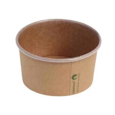 [10774] Salatskål, 240 ml, Ø9,6x5,2cm, brun, kraft pap med PLA coating, tilhørende 10775, Naturesse, (1000 stk.)