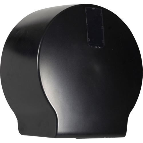 Papirdispenser t/ toiletpapir - midi jumboruller, Classic Recycled, Midi, 12x34x36cm, Ø33,5cm, sort med restrullefunktion, (1 stk.)